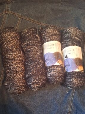 Chunky Black And White Yarn Skeins.